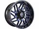 Impact Wheels 808 Gloss Black and Blue Milled 6-Lug Wheel; 20x10; -12mm Offset (10-24 4Runner)