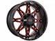 Impact Wheels 810 Gloss Black and Red Milled 6-Lug Wheel; 20x10; -12mm Offset (10-24 4Runner)