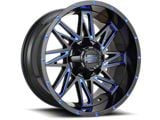 Impact Wheels 814 Gloss Black and Blue Milled 6-Lug Wheel; 17x9; 0mm Offset (10-24 4Runner)