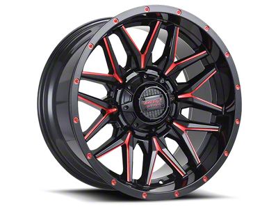 Impact Wheels 819 Gloss Black and Red Milled 6-Lug Wheel; 18x9; -12mm Offset (10-24 4Runner)