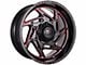 Impact Wheels 830 Gloss Black and Red Milled 6-Lug Wheel; 20x10; -12mm Offset (10-24 4Runner)