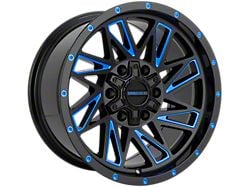 Impact Wheels 814 Gloss Black and Blue Milled 6-Lug Wheel; 17x9; 0mm Offset (21-25 Bronco, Excluding Raptor)