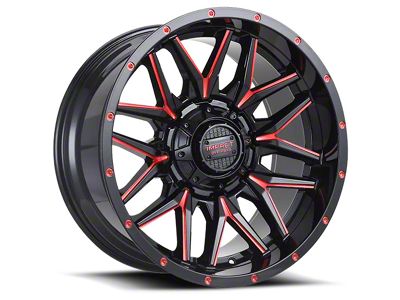 Impact Wheels 819 Gloss Black and Red Milled 6-Lug Wheel; 18x9; -12mm Offset (21-24 Bronco, Excluding Raptor)