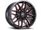 Impact Wheels 819 Gloss Black and Red Milled 6-Lug Wheel; 20x10; -12mm Offset (21-24 Bronco, Excluding Raptor)