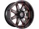 Impact Wheels 804 Gloss Black and Red Milled 6-Lug Wheel; 20x10; -12mm Offset (22-24 Bronco Raptor)