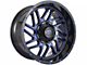 Impact Wheels 808 Gloss Black and Blue Milled 6-Lug Wheel; 20x10; -12mm Offset (22-24 Bronco Raptor)