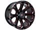 Impact Wheels 817 Gloss Black and Red Milled 6-Lug Wheel; 20x10; -12mm Offset (22-24 Bronco Raptor)