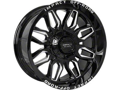 Impact Wheels 827 Gloss Black Milled 6-Lug Wheel; 20x10; -12mm Offset (22-24 Bronco Raptor)