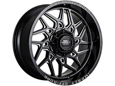 Impact Wheels 829 Gloss Black Milled 6-Lug Wheel; 20x10; -12mm Offset (22-24 Bronco Raptor)