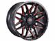 Impact Wheels 819 Gloss Black and Red Milled Wheel; 17x9; -12mm Offset (84-01 Jeep Cherokee XJ)