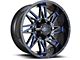 Impact Wheels 814 Gloss Black and Blue Milled Wheel; 17x9; -12mm Offset (20-24 Jeep Gladiator JT)