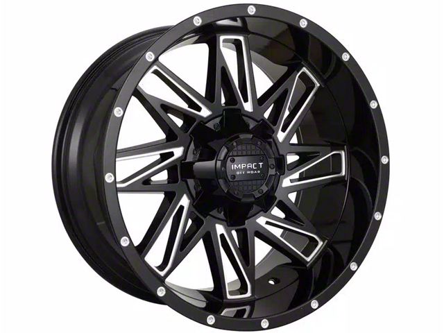 Impact Wheels 814 Gloss Black Milled Wheel; 17x9 (18-24 Jeep Wrangler JL)