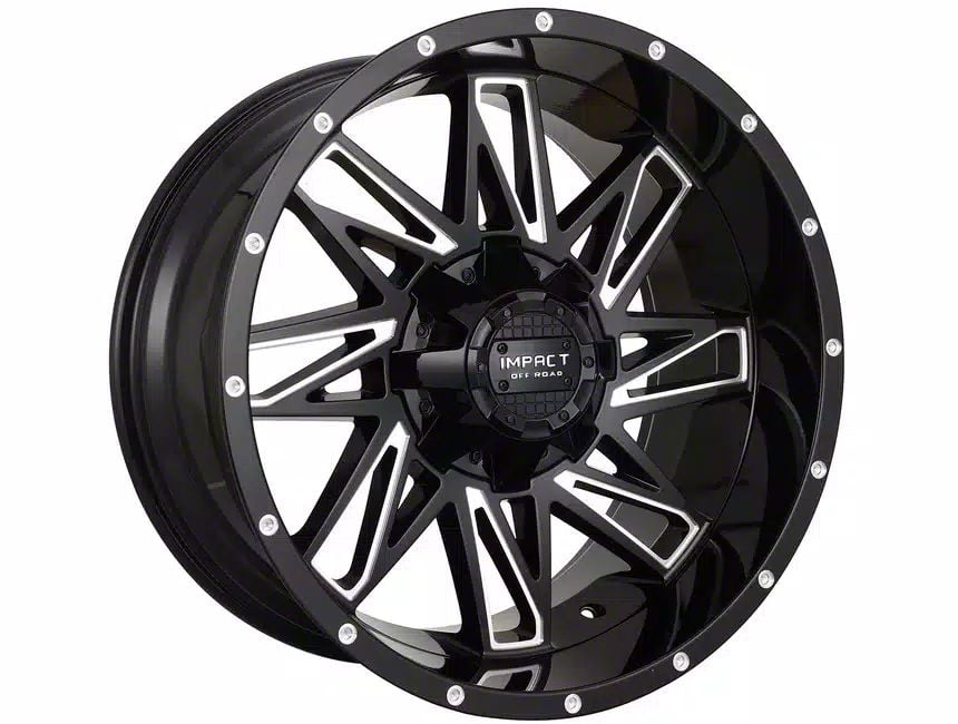 Impact Wheels Jeep Wrangler 814 Gloss Black Milled Wheel; 17x9; 0mm ...