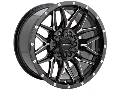 Impact Wheels 819 Gloss Black Milled Wheel; 17x9; -12mm Offset (07-18 Jeep Wrangler JK)