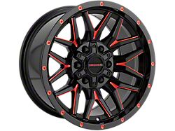 Impact Wheels 819 Gloss Black and Red Milled Wheel; 17x9; -12mm Offset (07-18 Jeep Wrangler JK)