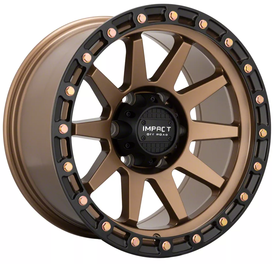 Impact Wheels Jeep Wrangler 882 Bronze with Black Bead Wheel; 17x9 ...