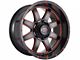 Impact Wheels 804 Gloss Black and Red Milled 6-Lug Wheel; 20x10; -12mm Offset (16-23 Tacoma)