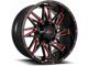 Impact Wheels 814 Gloss Black and Red Milled 6-Lug Wheel; 18x9; 0mm Offset (16-23 Tacoma)