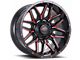 Impact Wheels 819 Gloss Black and Red Milled 6-Lug Wheel; 20x10; -12mm Offset (16-23 Tacoma)