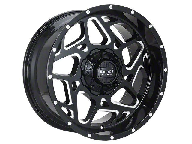 Impact Wheels 822 Gloss Black Milled 6-Lug Wheel; 22x12; -44mm Offset (16-23 Tacoma)