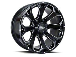 Impact Wheels 817 Gloss Black Milled 6-Lug Wheel; 20x10; -12mm Offset (17-24 Titan)