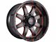 Impact Wheels 804 Gloss Black and Red Milled 6-Lug Wheel; 20x10; -12mm Offset (16-24 Titan XD)