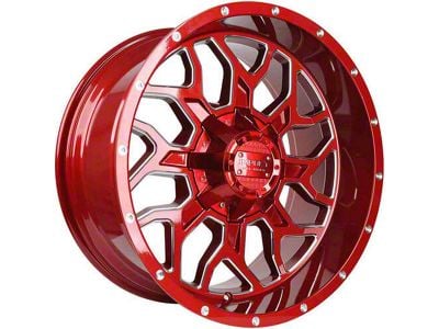 Impact Wheels 813 Red Milled 6-Lug Wheel; 20x10; -12mm Offset (16-24 Titan XD)