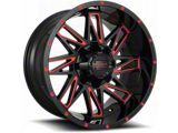 Impact Wheels 814 Gloss Black and Red Milled 6-Lug Wheel; 18x9; 0mm Offset (16-24 Titan XD)