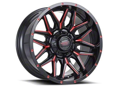 Impact Wheels 819 Gloss Black and Red Milled 6-Lug Wheel; 18x9; -12mm Offset (16-24 Titan XD)