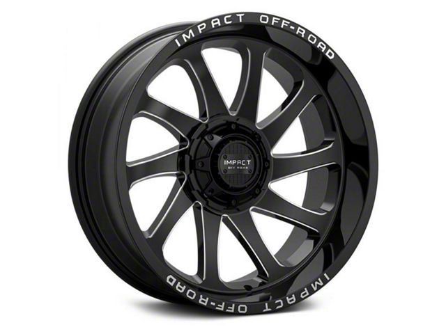 Impact Wheels 825 Gloss Black Milled 6-Lug Wheel; 20x10; -12mm Offset (16-24 Titan XD)