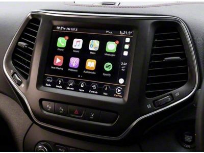 Infotainment GPS Navigation 8.4 4C NAV UAQ Radio with Apple CarPlay, Android Auto and 8.40-Inch Bezel; Black Trim (14-18 Jeep Cherokee KL)