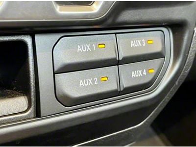 Infotainment Factory OEM AUX Switch Bank Programmer; Black Trim (20-24 Jeep Gladiator JT)