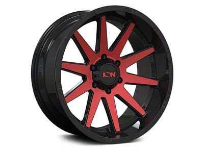 ION Wheels TYPE 143 Gloss Black with Red Machined 6-Lug Wheel; 18x9; 0mm Offset (04-15 Titan)