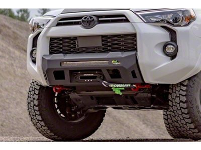 Ironman 4x4 Raid Winch Front Bumper with 20-Inch Bright Saber Single Row LED Light Bar (14-24 4Runner, Excluding Limited & TRD Sport)