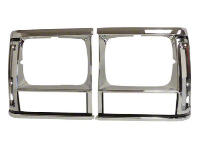 Headlight Bezels; Black and Chrome (91-96 Jeep Cherokee XJ)