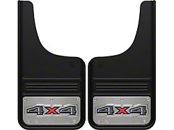 12-Inch x 23-Inch Mud Flaps with 4x4 Logo; Front or Rear (Universal; Some Adaptation May Be Required)