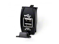 2-Port USB Charge Panel LED Rocker Switch (Universal; Some Adaptation May Be Required)