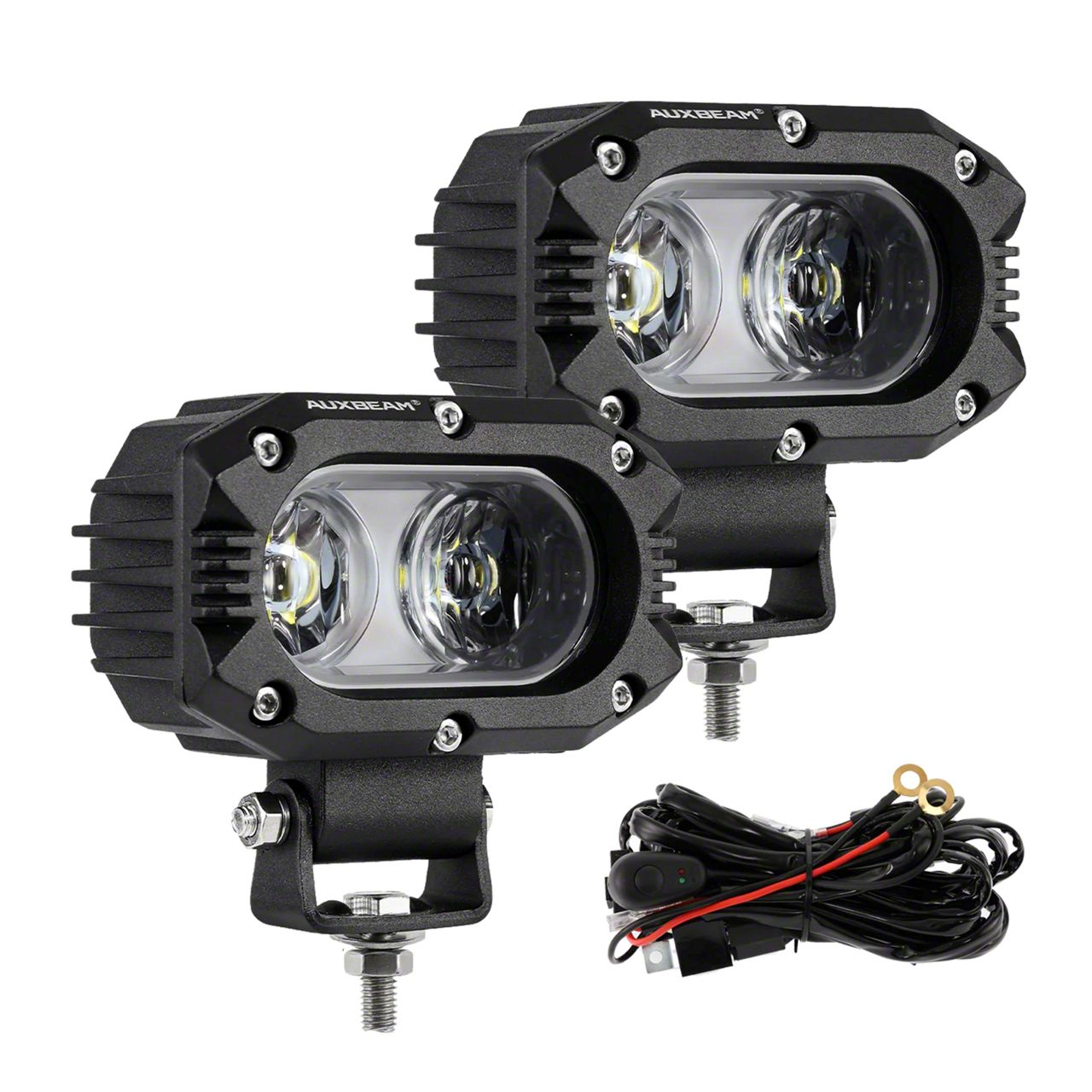 Jeep Cherokee 4-Inch Corrugated Lens LED Pod Lights; Flood Beam ...