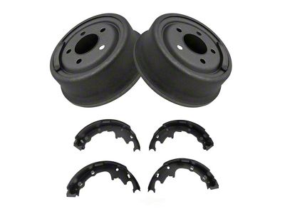 Brake Shoe and Drum Kit; Rear (90-01 Jeep Cherokee XJ w/ 9-Inch Drums)