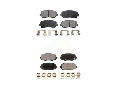 Ceramic Brake Pads; Front and Rear (14-17 Jeep Cherokee KL w/ Single Piston Front Calipers)