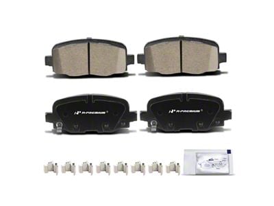 Ceramic Brake Pads with Pad Wear Sensor; Rear Pair (14-23 Jeep Cherokee KL)