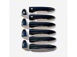 Chrome Delete Door Handle Covers; Gloss Black (14-23 Jeep Cherokee KL)