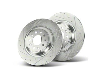 Drilled and Slotted Rotors; Rear Pair (14-23 Jeep Cherokee KL w/ Dual Piston Front Calipers)