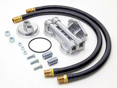 Dual Remote Oil Filter Relocation Kit; 18mm x 1.50 Threads (84-86 2.5L, 2.8L Jeep Cherokee XJ)