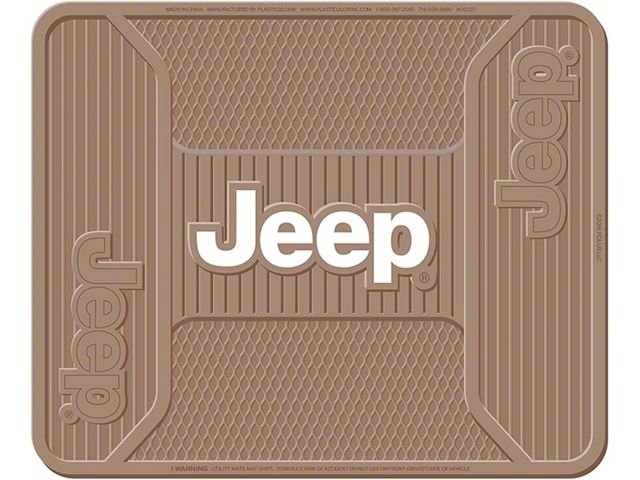 Elite Series Utility Mat with Jeep Logo; Tan (Universal; Some Adaptation May Be Required)