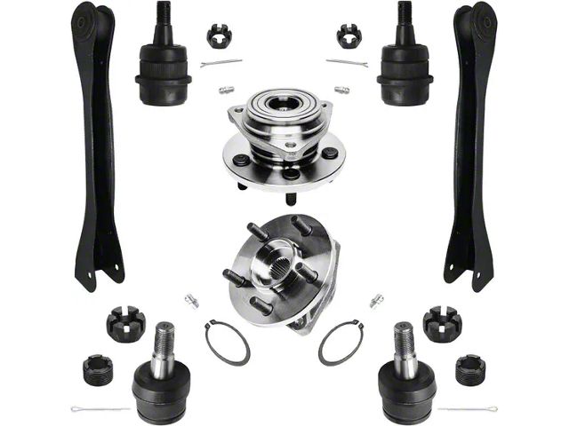 Front Upper Control Arms with Ball Joints and Wheel Hub Assemblies (91-01 Jeep Cherokee XJ w/ 11/16-Inch x18 Thread)