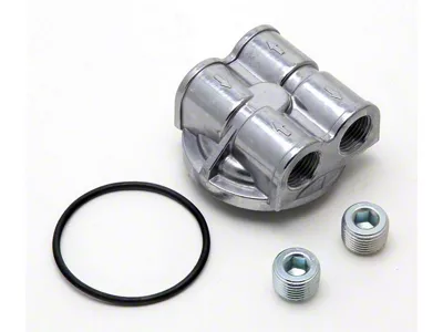 Oil Bypass Adapter; 90-Degrees; 18mm x 1.50 Threads (84-86 2.5L, 2.8L Jeep Cherokee XJ)