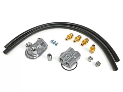 Oil Filter Relocation Kit with 90-Degree Bypass; 18mm x 1.50 Threads (84-86 2.5L, 2.8L Jeep Cherokee XJ)