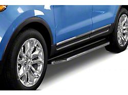 Premium Running Boards; Black with Stainless Steel Trim (14-23 Jeep Cherokee KL, Excluding Latitude & Trailhawk)