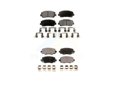 Semi-Metallic Brake Pads; Front and Rear (14-17 Jeep Cherokee KL w/ Single Piston Front Calipers)